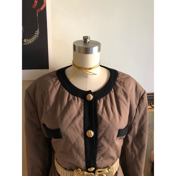 Vintage quilted boxy brown bomber jacket - Picture 4 of 16